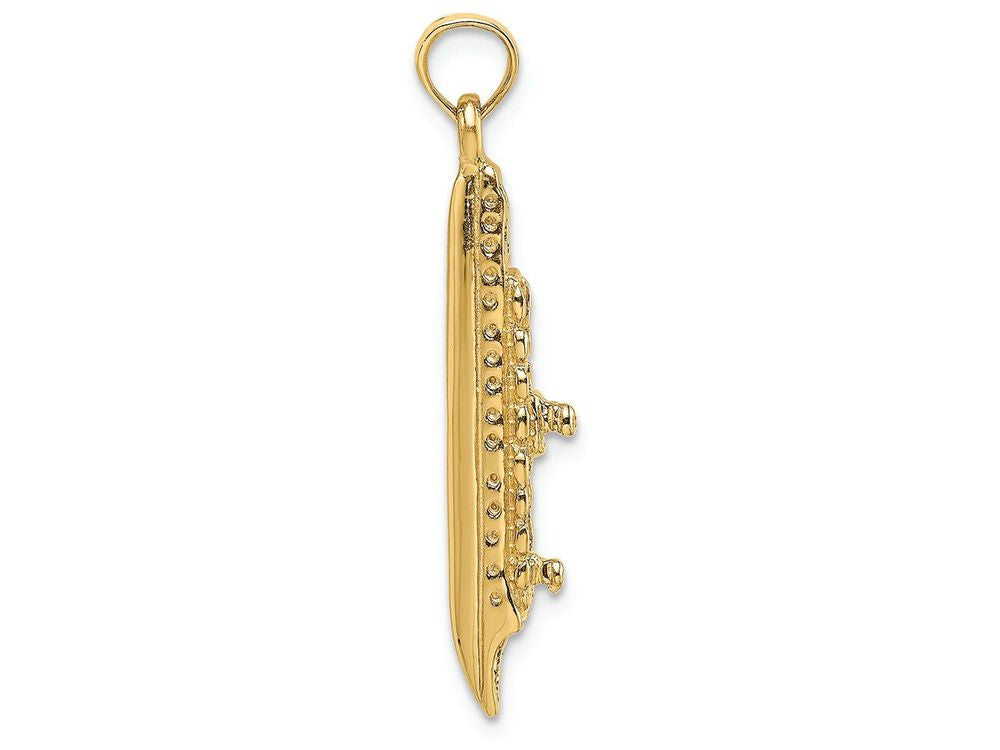 FJC Finejewelers 14k Yellow Gold 3d Cruise Shiphp (hangs Vertical) Charm