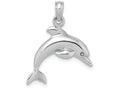 FJC Finejewelers 14k White Gold White 3d Dolphin Jumping Charm