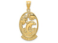 FJC Finejewelers 14k Yellow Gold Sea Isle with Dolphin Sunset In Frame Charm