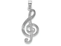 FJC Finejewelers 14k White Gold White Music Clef Notesingle - Music Note Charm