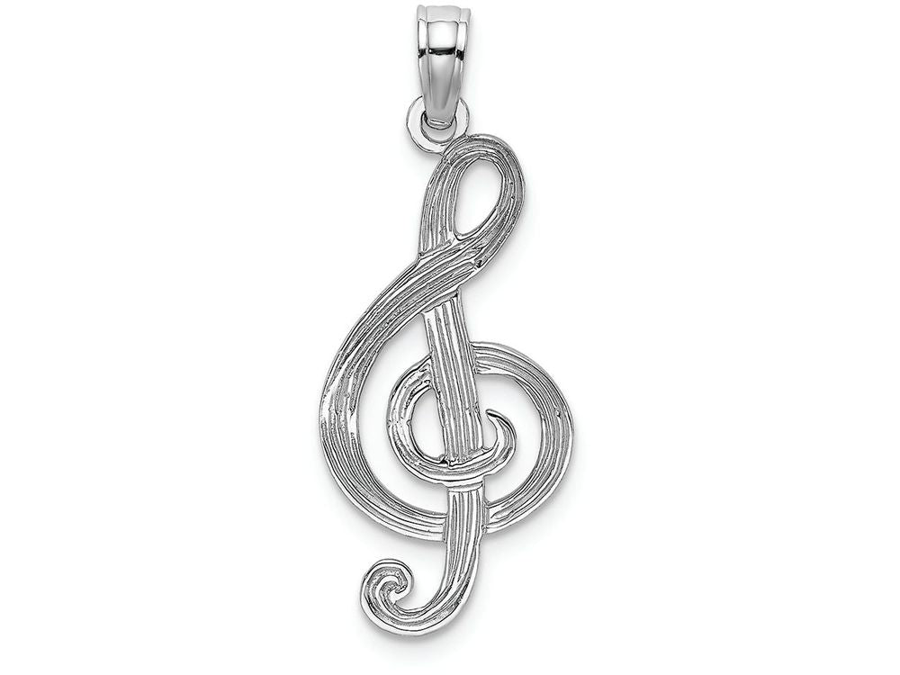 FJC Finejewelers 14k White Gold White Music Clef Notesingle - Music Note Charm