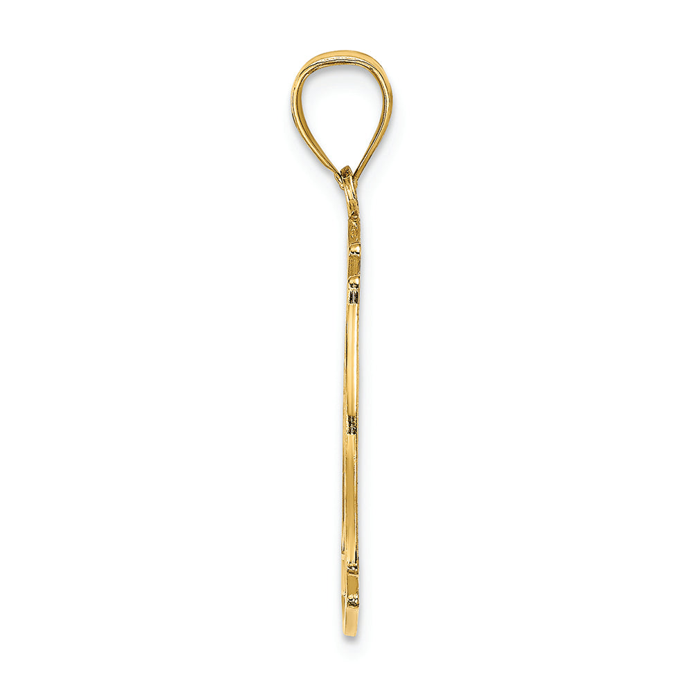 FJC Finejewelers 14k Yellow Gold Vfd Dwight Member" In Shieldcut-ou Charm