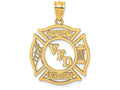 FJC Finejewelers 14k Yellow Gold Vfd Dwight Member" In Shieldcut-ou Charm