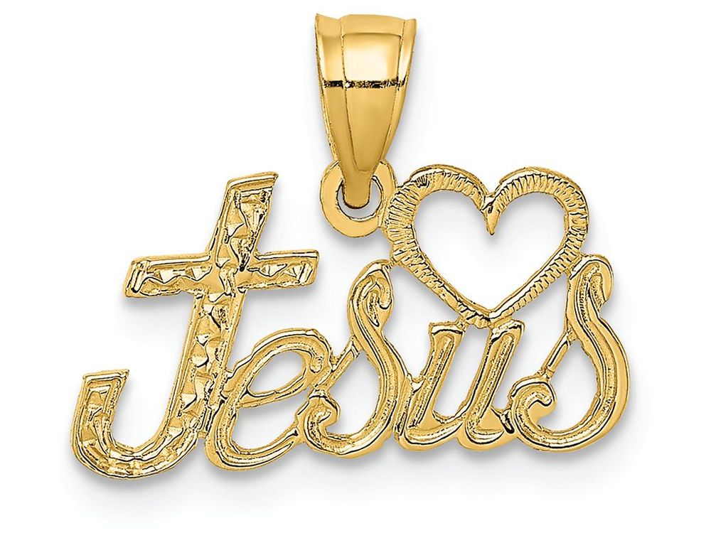 FJC Finejewelers 14k Yellow Gold Love Jesusscript Charm