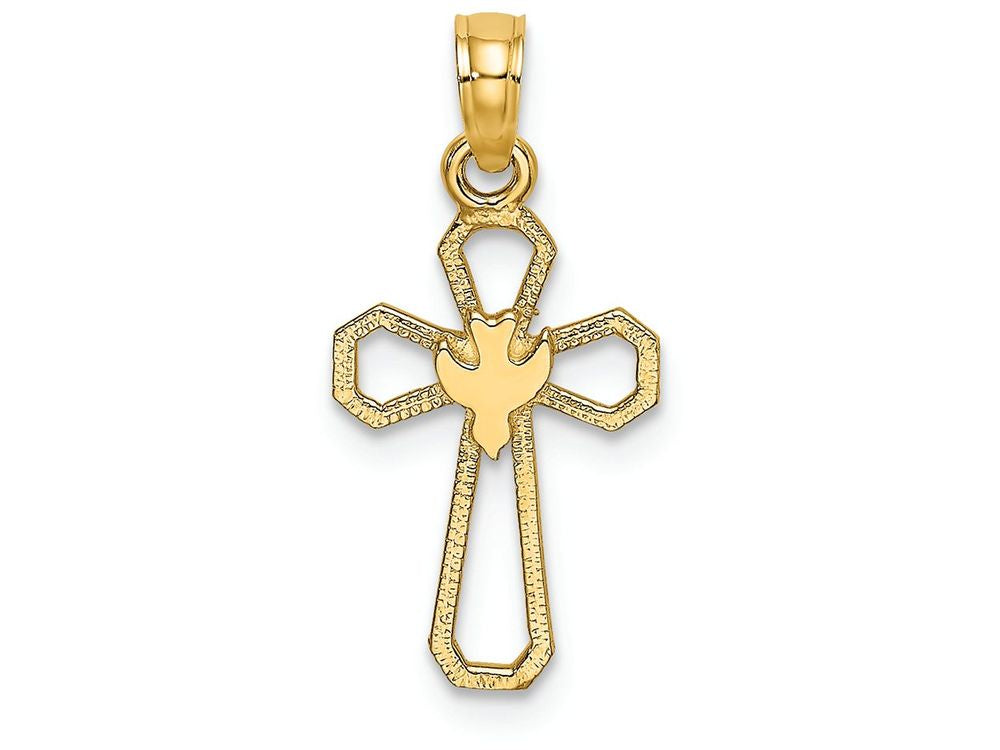 FJC Finejewelers 14k Yellow Gold Cross with Dove Charm