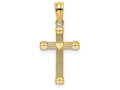 FJC Finejewelers 14k Yellow Gold Small Cross with Heart Center Lines Charm