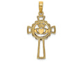 FJC Finejewelers 14k Yellow Gold Cross with Claddagh Charm