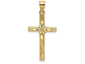 FJC Finejewelers 14k Yellow Gold Cross with Flower Center Charm