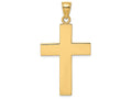 FJC Finejewelers 14k Yellow Gold Large Block Cross Polish Open Back Charm