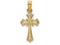 FJC Finejewelers 14k Yellow Gold Small Cross with "x" Centerengraved Charm