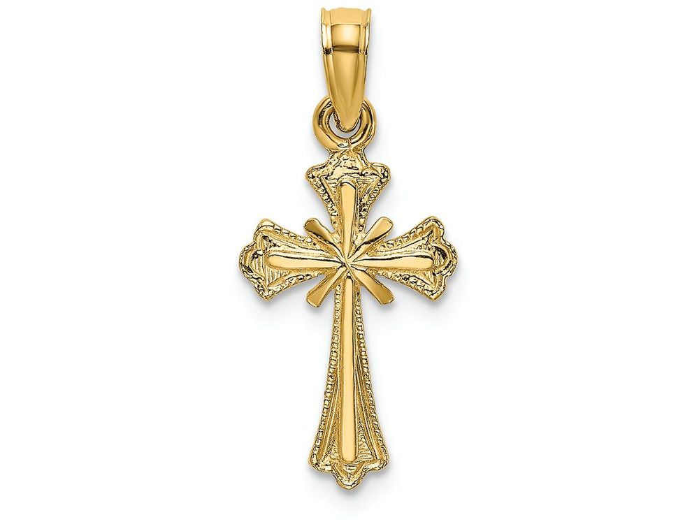 FJC Finejewelers 14k Yellow Gold Small Cross with "x" Centerengraved Charm