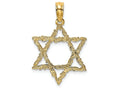 FJC Finejewelers 14k Yellow Gold Star Of David with Scroll Design - Jewish Charm