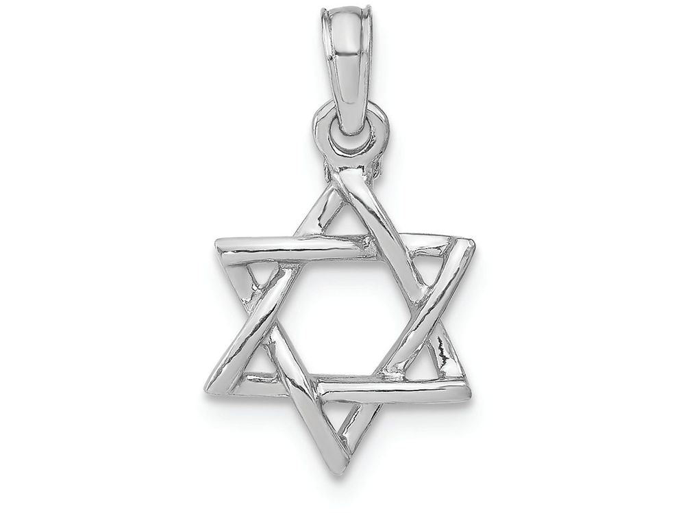 FJC Finejewelers 14k White Gold White Star Of David- Jewish Charm