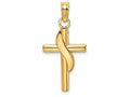 FJC Finejewelers 14k Yellow Gold Cross with Banner Charm