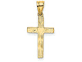 FJC Finejewelers 14k Yellow Gold Cross with Heart Center Polish Engraved Charm