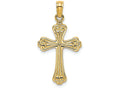 FJC Finejewelers 14k Yellow Gold Cross Polish Engraved Charm