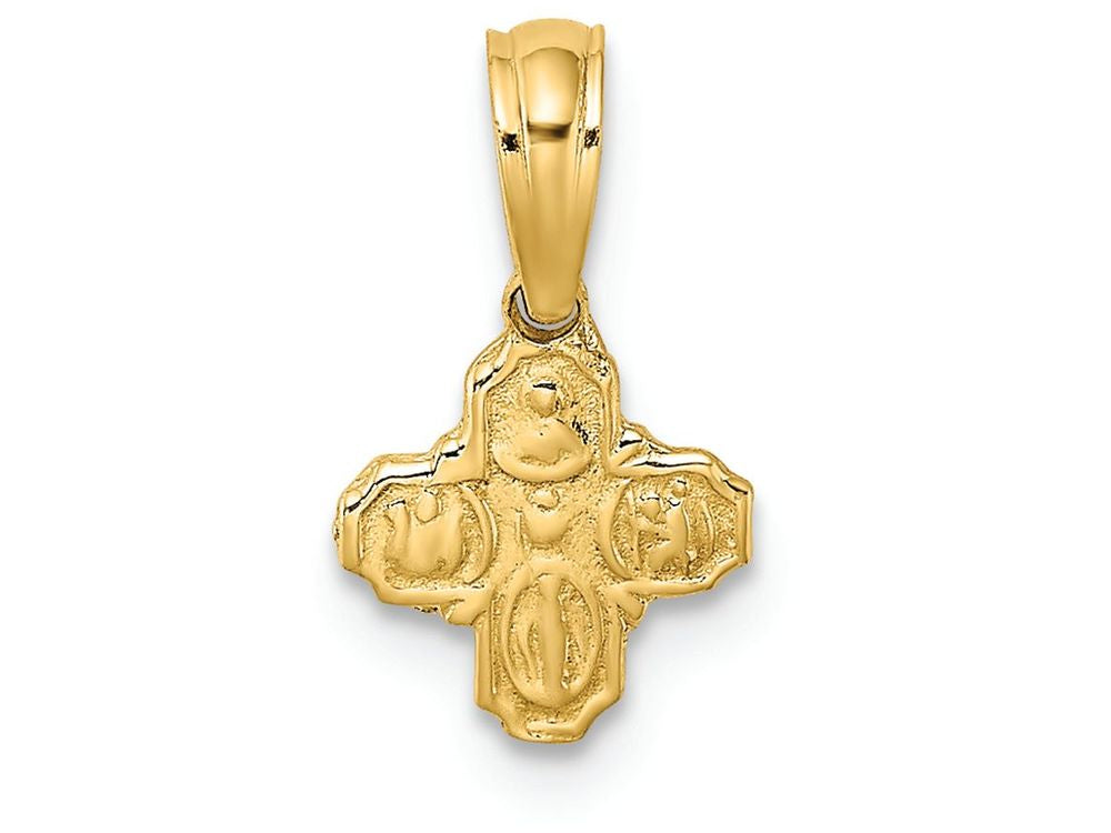 FJC Finejewelers 14k Yellow Gold Mini 4 Way Religious Medal Polish Engraved Charm