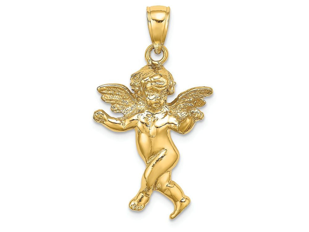FJC Finejewelers 14k Yellow Gold Guardian Angel Walking with Wings Stretched Out Charm