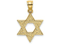 FJC Finejewelers 14k Yellow Gold Star Of David with Engraved Swirls - Jewish Charm