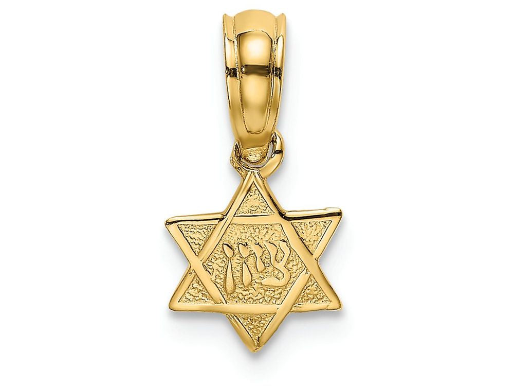 FJC Finejewelers 14k Yellow Gold Mini Star Of Davidengraved - Jewish Charm