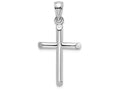 FJC Finejewelers 14k White Gold Cylinder Cross Polish Angled Tips Charm