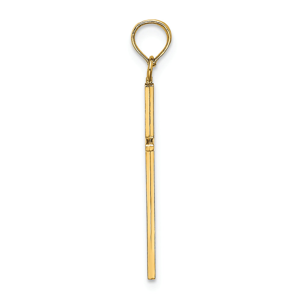 FJC Finejewelers 14k Yellow Gold 3d Stick Cross Charm