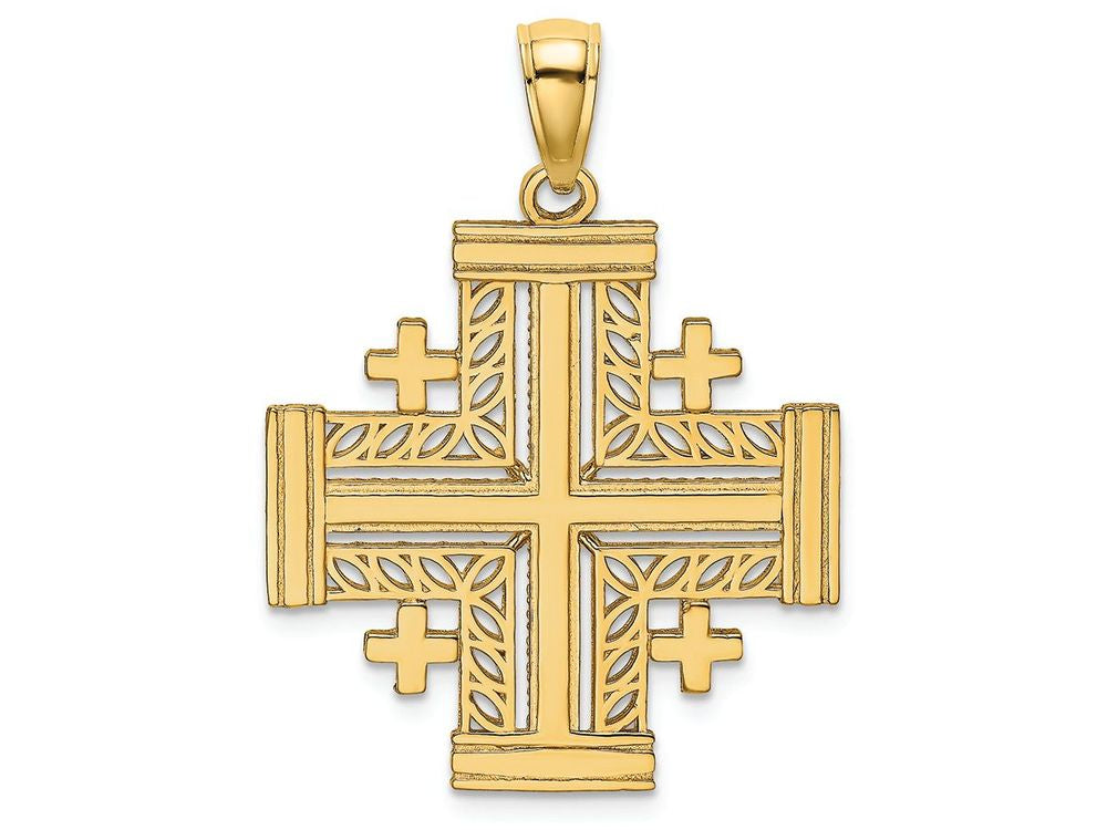 FJC Finejewelers 14k Yellow Gold Jerusalem Cross (crusader's Cross) Charm