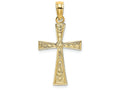 FJC Finejewelers 14k Yellow Gold Engraved Cross with Flared Tips Charm