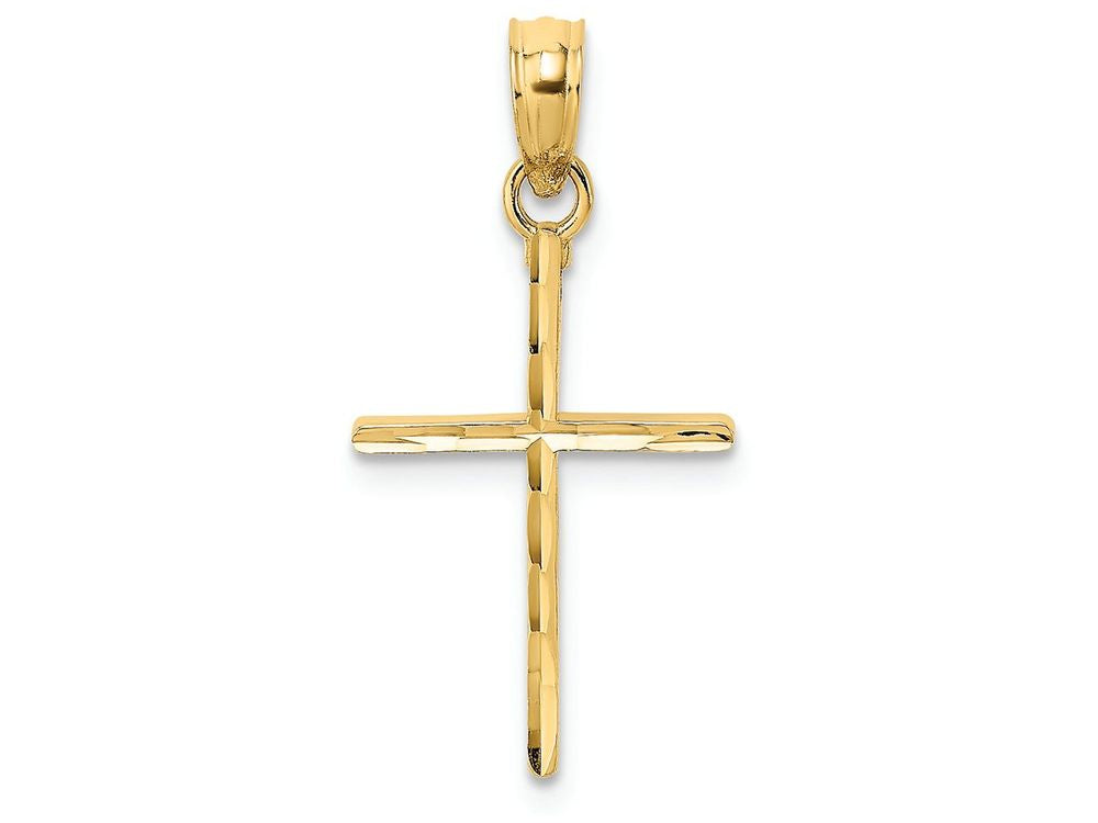 FJC Finejewelers 14k Yellow Gold Bright Cut Stick Cross Charm