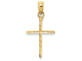 FJC Finejewelers 14k Yellow Gold Bright Cut Stick Cross Charm