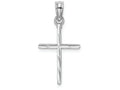 FJC Finejewelers 14k White Gold Bright Cut Stick Cross Charm