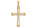 FJC Finejewelers 14k Yellow Gold Cross Tapers In Center Charm