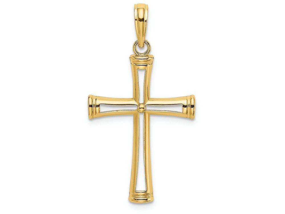 FJC Finejewelers 14k Yellow Gold Cross Tapers In Center Charm