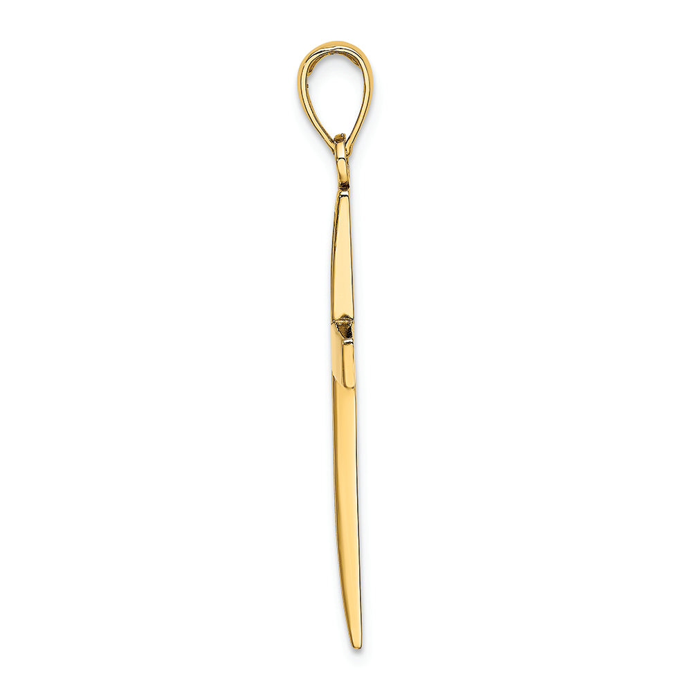 FJC Finejewelers 14k Yellow Gold Beveled Cross with Square Tips Charm