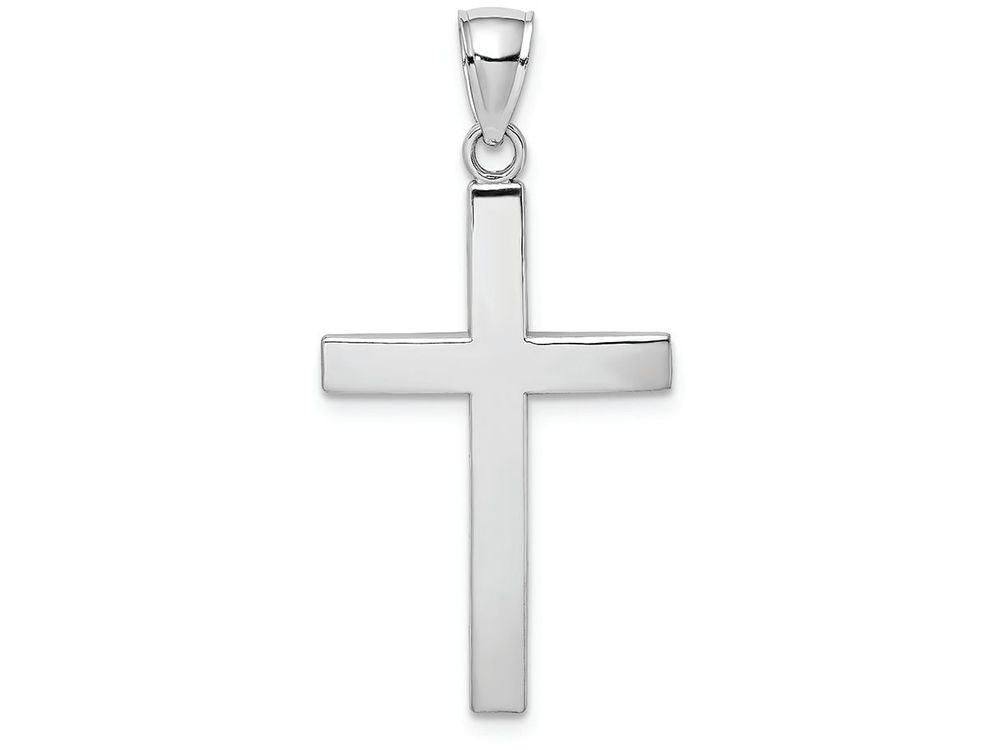 FJC Finejewelers 14k White Gold Beveled Cross with Square Tips Charm