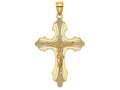 FJC Finejewelers 14k Yellow Gold Crucifix with Spade Tips Charm