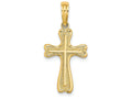 FJC Finejewelers 14k Yellow Gold Cross On Cross with Heart Edges Rounded Charm