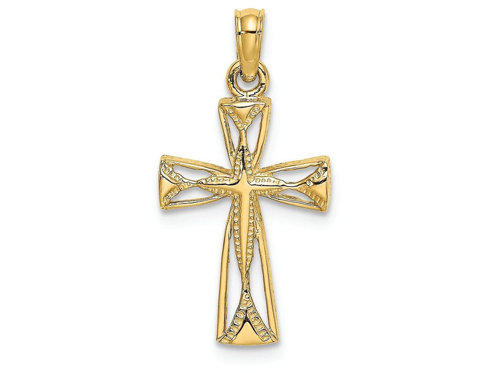 FJC Finejewelers 14k Yellow Gold Cross with Triangle Tips Charm