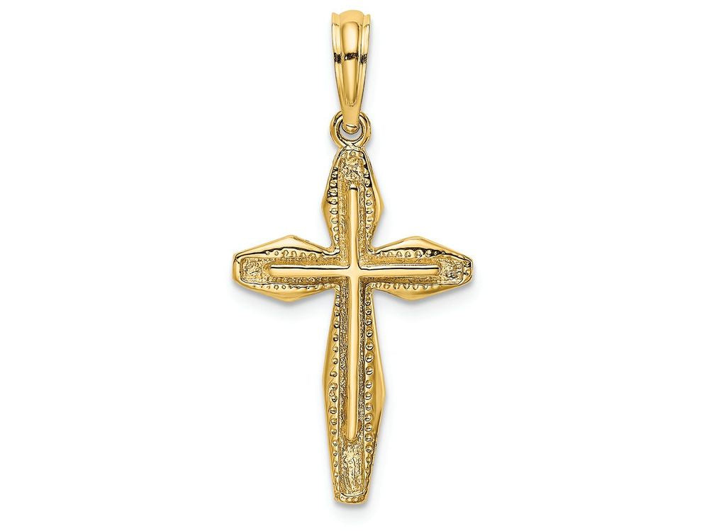 FJC Finejewelers 14k Yellow Gold Cross On Crossleaf Shape Base Charm