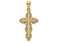 FJC Finejewelers 14k Yellow Gold Cross with Lace Trim Charm
