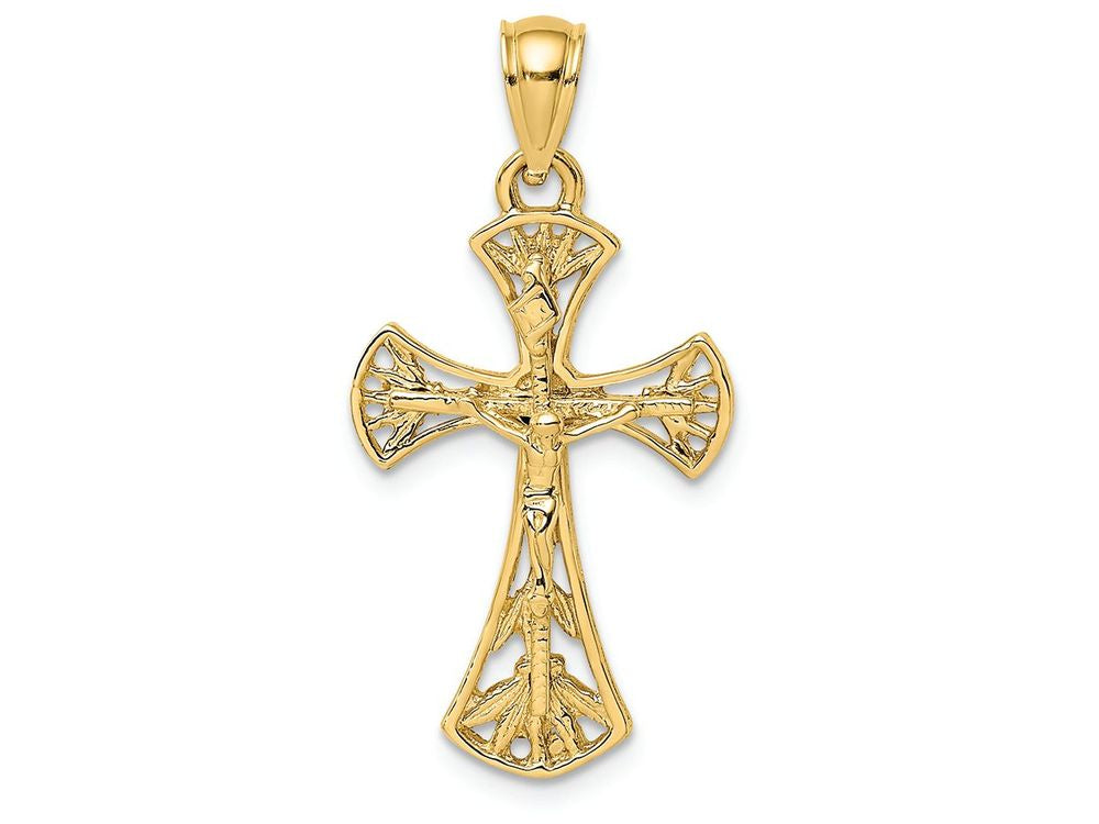 FJC Finejewelers 14k Yellow Gold Crucifix Tips Rounded Charm