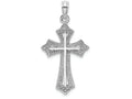 FJC Finejewelers 14k White Gold Cross with Beaded Triangle Tips Charm
