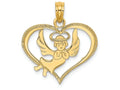 FJC Finejewelers 14k Yellow Gold Angel In Hearthp Charm