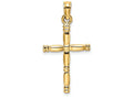 FJC Finejewelers 14k Yellow Gold 3d Cross with Quilted Accent Charm