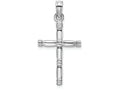 FJC Finejewelers 14k White Gold 3d Cross with Quilted Accent Charm