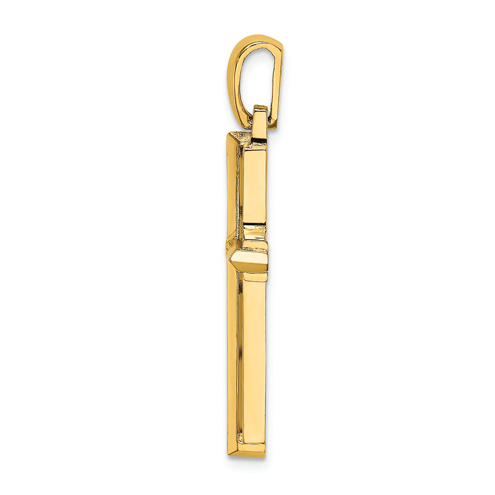 FJC Finejewelers 14k Yellow Gold Stick Cross with Frame Charm