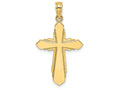 FJC Finejewelers 14k Yellow Gold Cross with Solid Face Bead Trim Charm