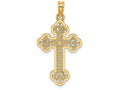 FJC Finejewelers 14k Yellow Gold Arrow Tip Lace Center Cross Charm
