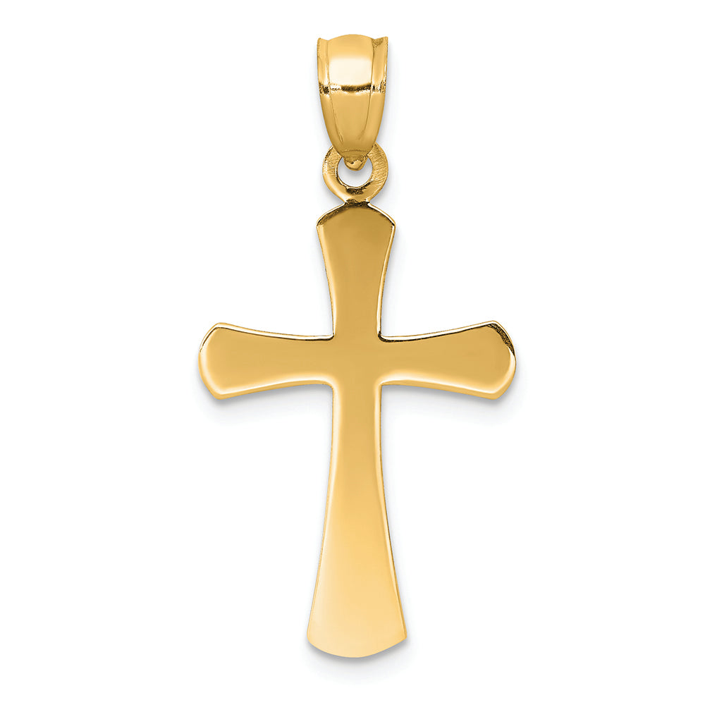 FJC Finejewelers 14k Yellow Gold Beveled Cross with Round Tips Charm