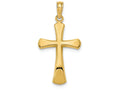 FJC Finejewelers 14k Yellow Gold Beveled Cross with Round Tips Charm